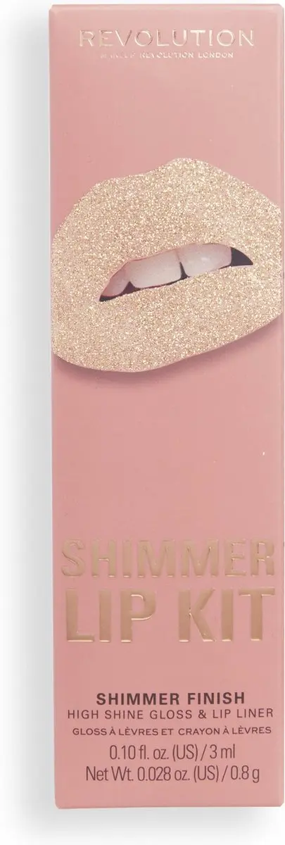 Makeup Revolution Chauffeur Lights Shimmer Lip Kit - Nude - 2x3ml