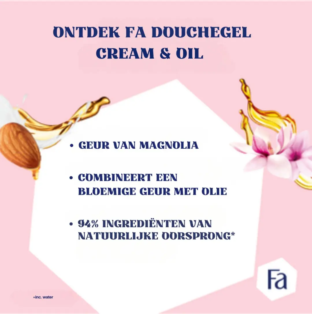 Fa Cream & Oil Douchegel Magnolia - 6x250ml