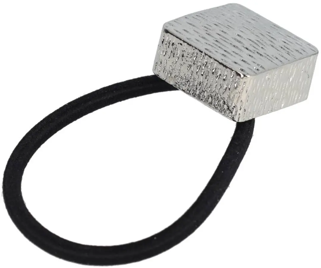 Haarsoires Cuff Haarelastiek 2cm - Zwart Zilver