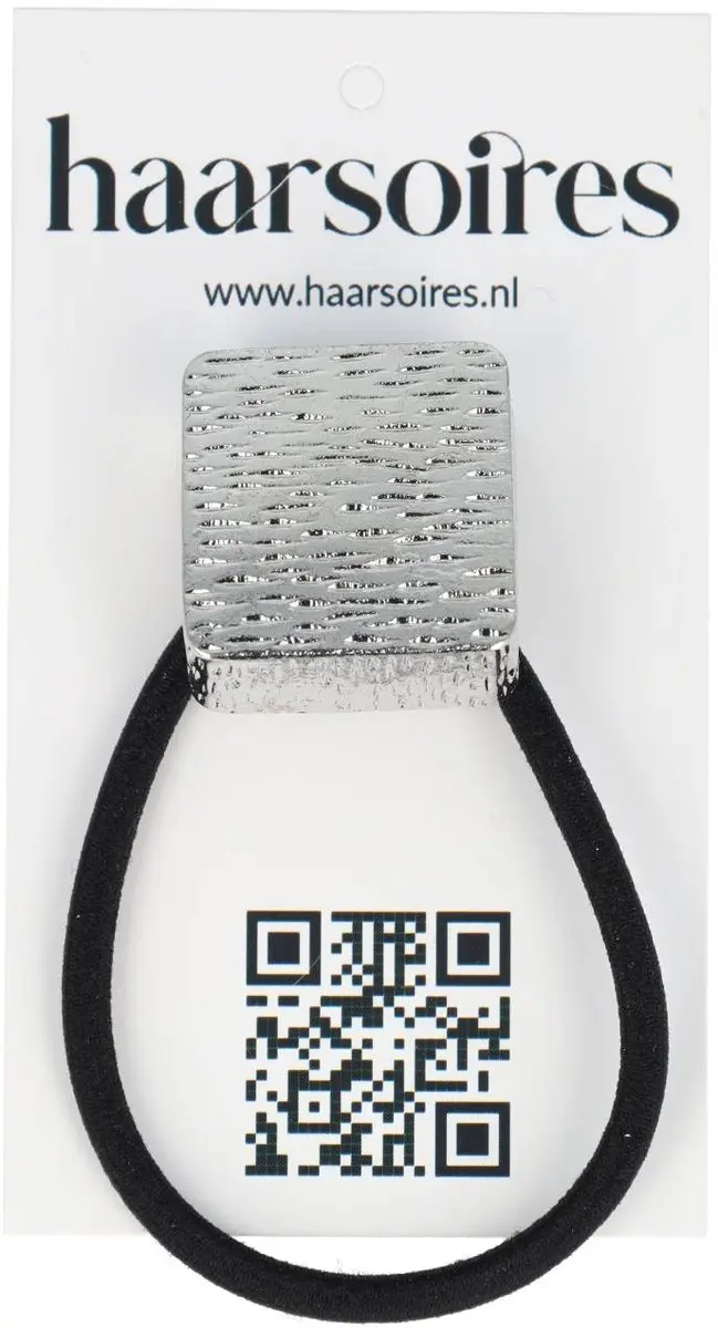 Haarsoires Cuff Haarelastiek 2cm - Zwart Zilver