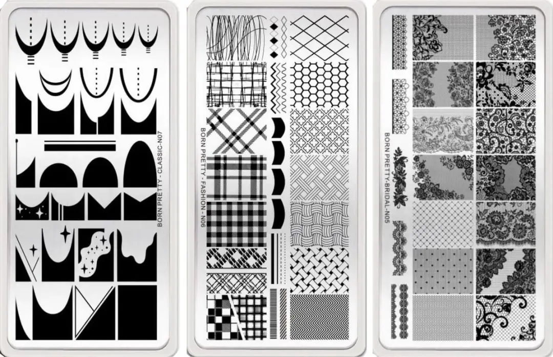 Born Pretty Nagel Stempelplaat 3 Stuks