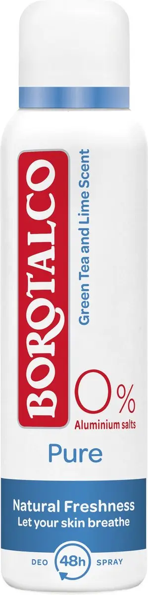 Borotalco Deodorant Spray Pure Natural Freshness Green Tea & Lime 150ml