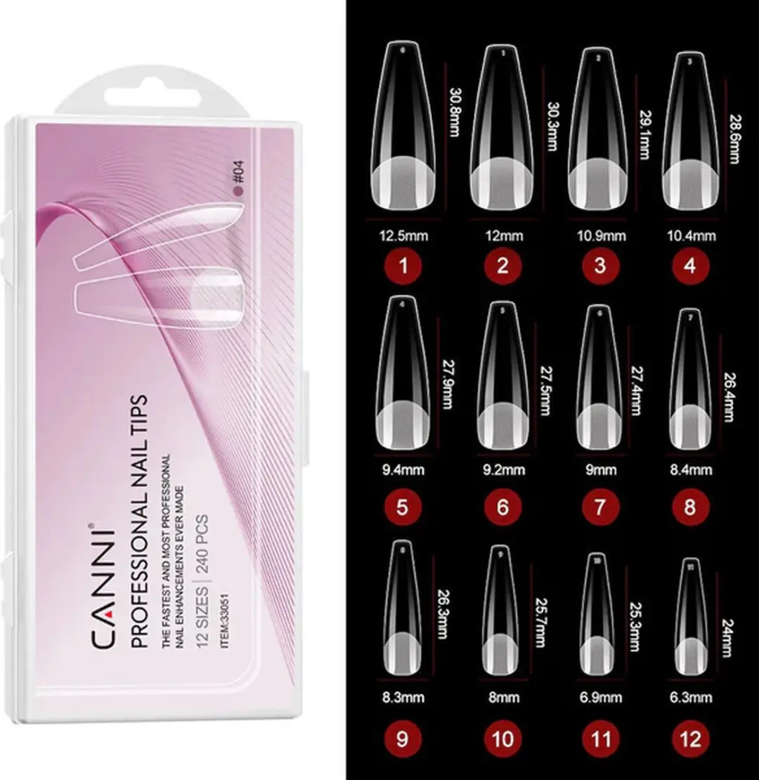 Canni Nageltips Half Mat Coffin - 240 Stuks
