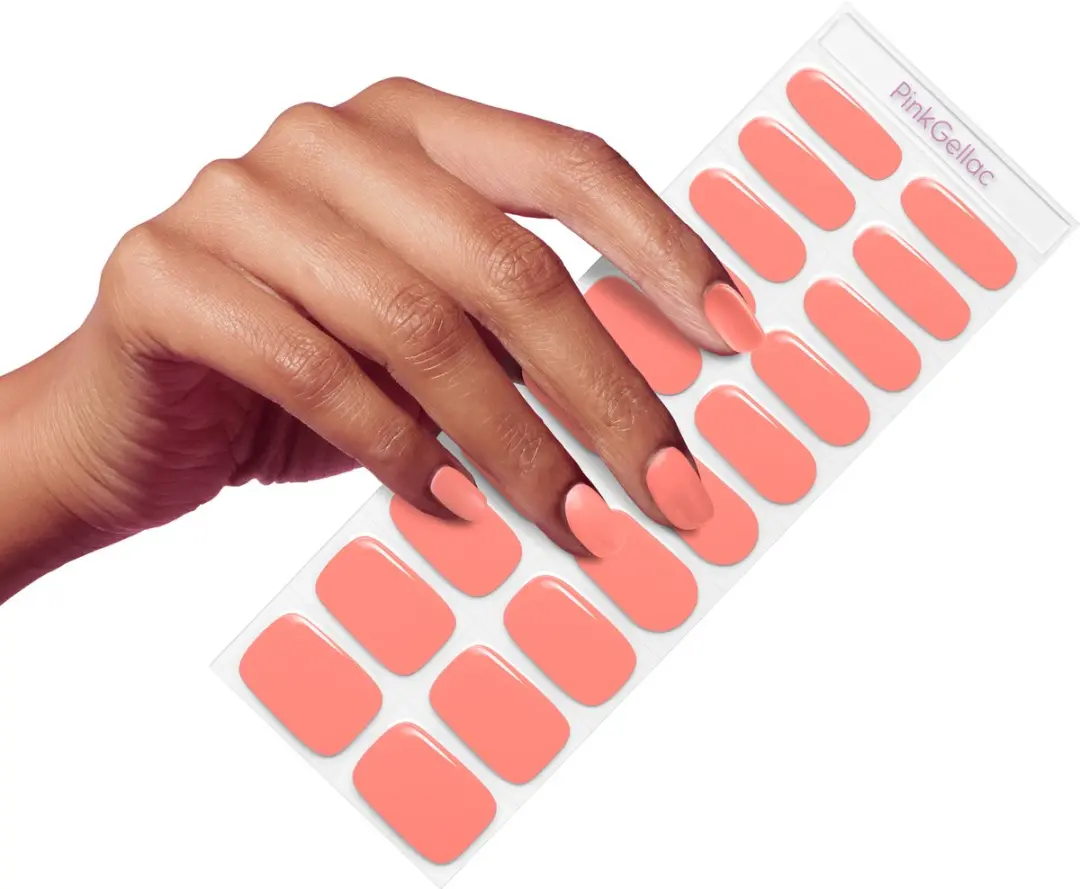 Pink Gellac UV Nagelstickers Soft Apricot