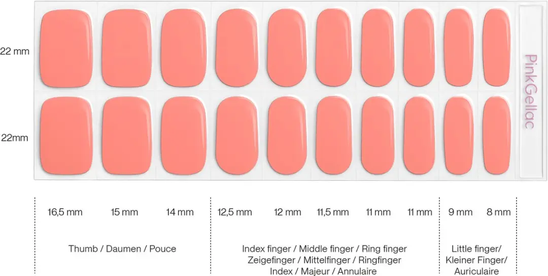 Pink Gellac UV Nagelstickers Soft Apricot - 20 Stuks