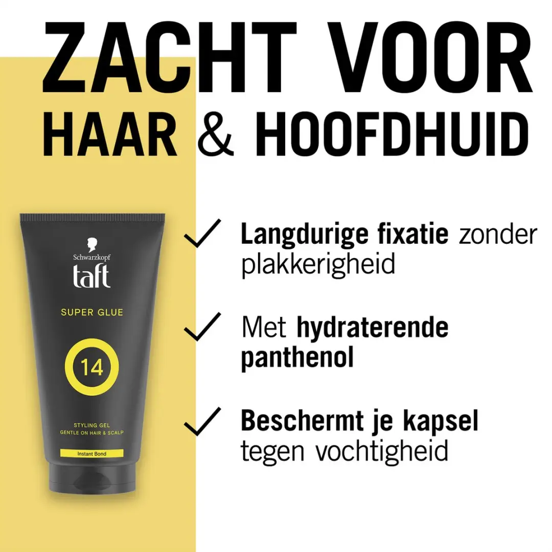 Taft Super Glue Level 14 Power Styling Gel 6x150ml