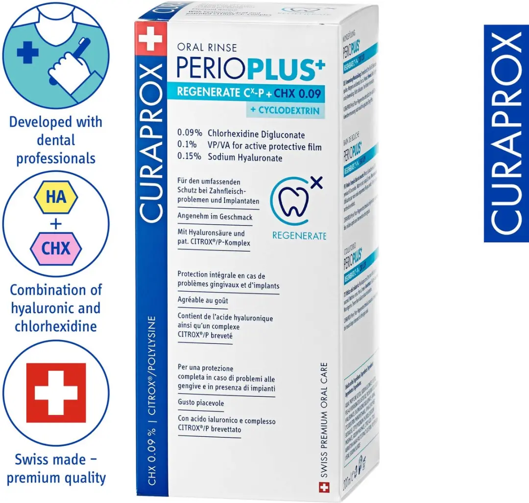 Curaprox Perio Plus+ Regenerate Mondspoeling CHX 0.09% 200ml