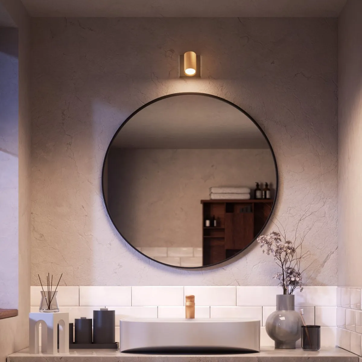 Philips Hue Idris Opbouwspot Zwart/Goud - Badkamerlamp GU10 - Incl. Dimmer Switch