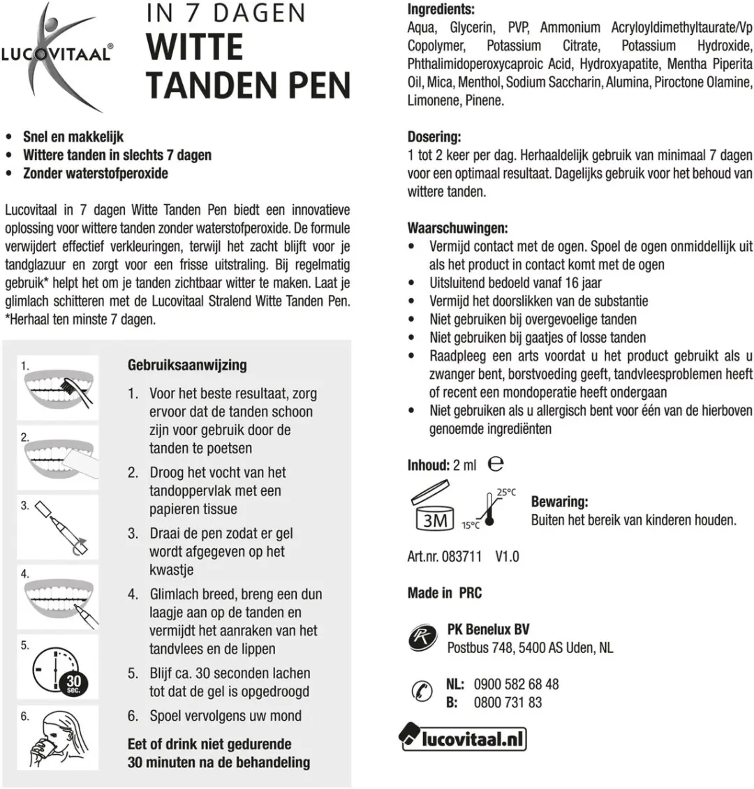 Lucovitaal Witte Tanden Pen 2ml