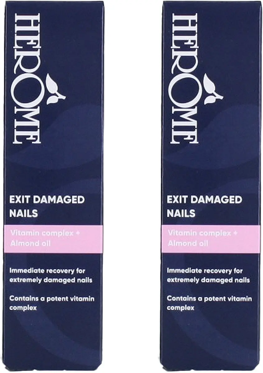 Herome Exit Damaged Nails Nagelolie 2x7ml - Amandelolie - afbeelding 6 van 6