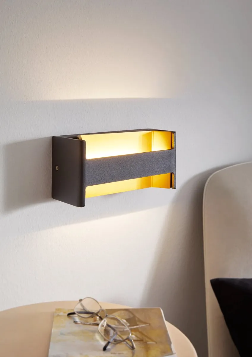 Eglo Feloniche Wandlamp - 1 Lichtpunt - Zwart/Goud