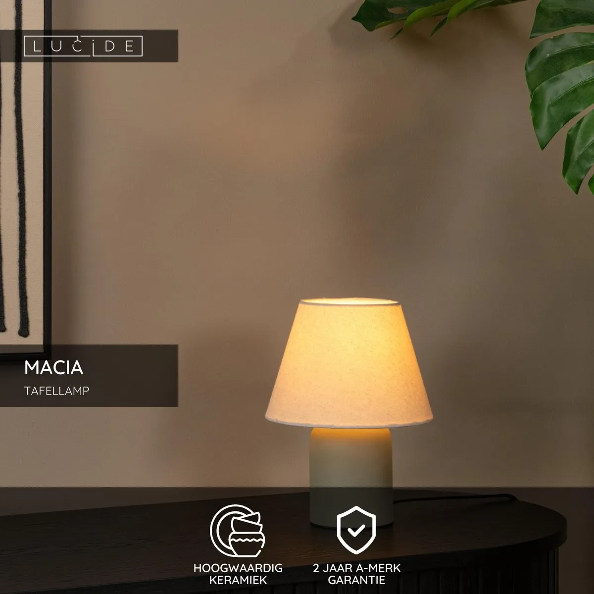Lucide Macia Tafellamp E14 - Groen - 20cm