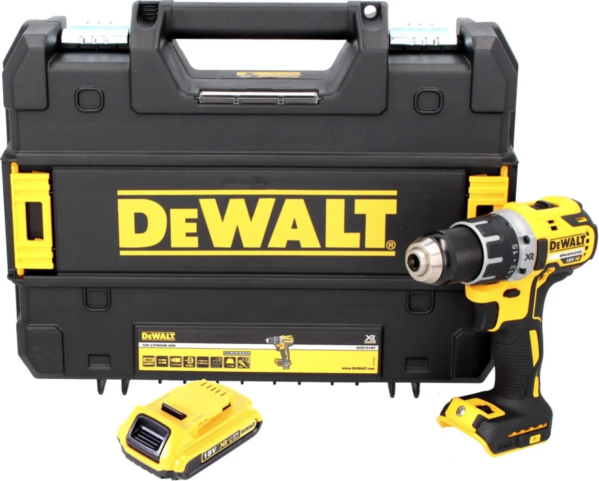 DeWalt DCD791NT Accuboormachine 18V 70Nm Borstelloos - 1x 2.0Ah Accu - afbeelding 5 van 5