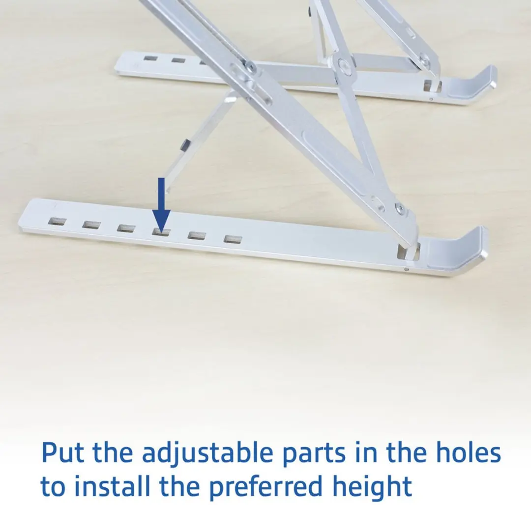 ACT AC8120 Laptopstandaard 15.6" - Opvouwbaar Aluminium - Zilver