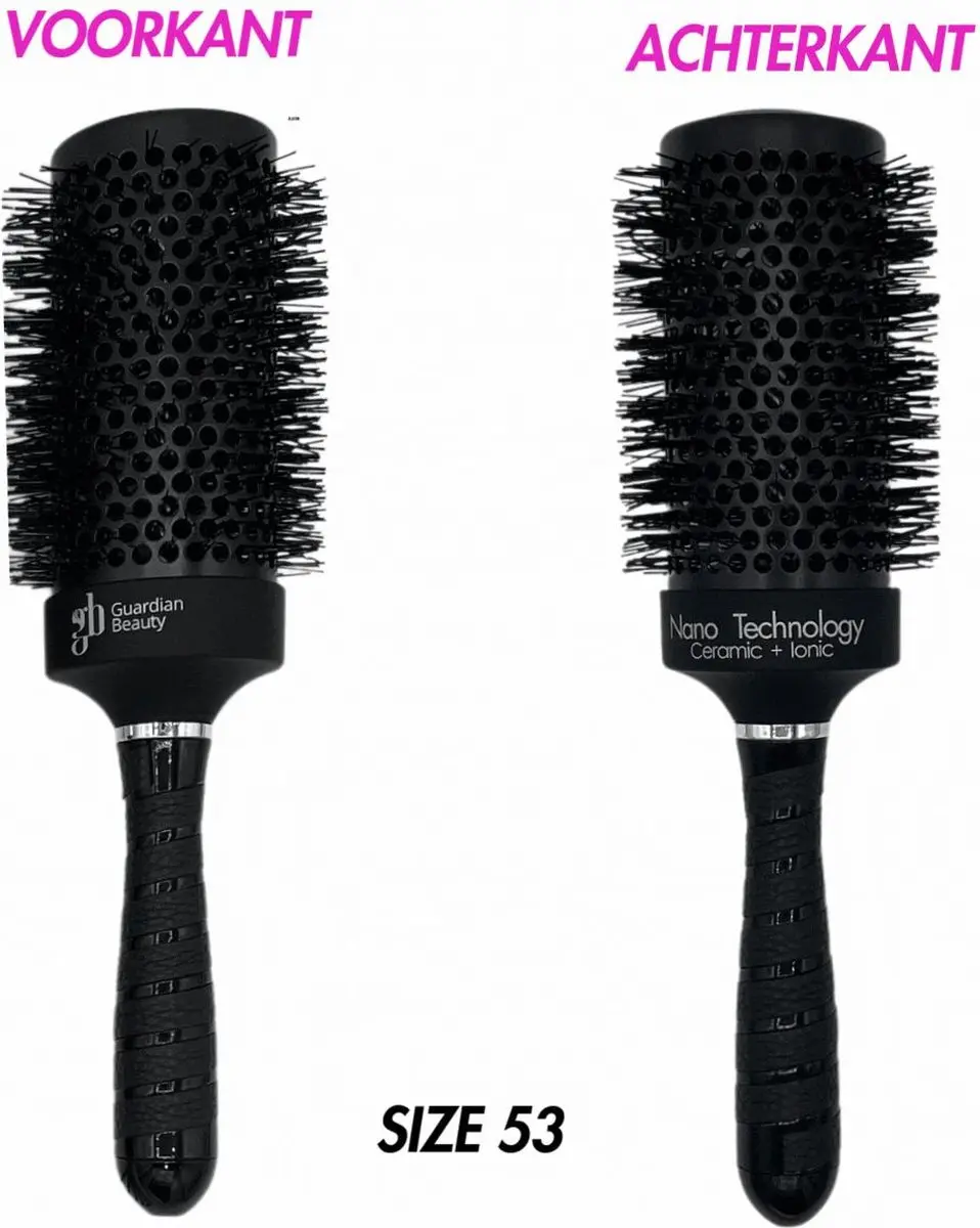 Guardian Beauty Föhnborstel 53mm - Keramisch & Ionisch - Zwart - 2 Stuks