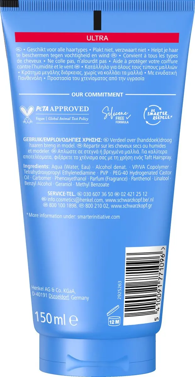 Taft Ultra Styling Gel - 6x150ml