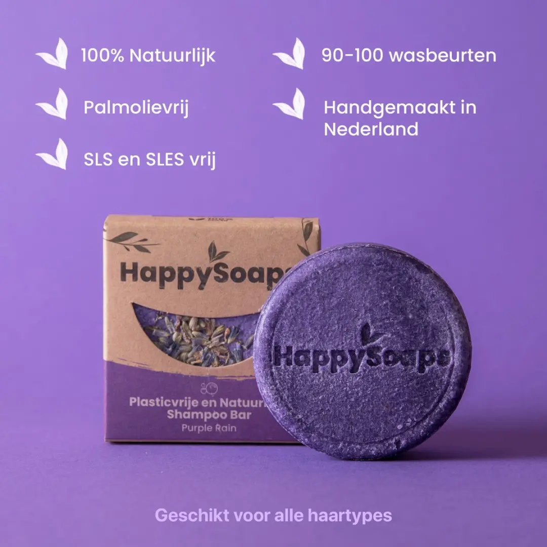 HappySoaps Shampoo Bar Purple Rain Lavendel - 70g