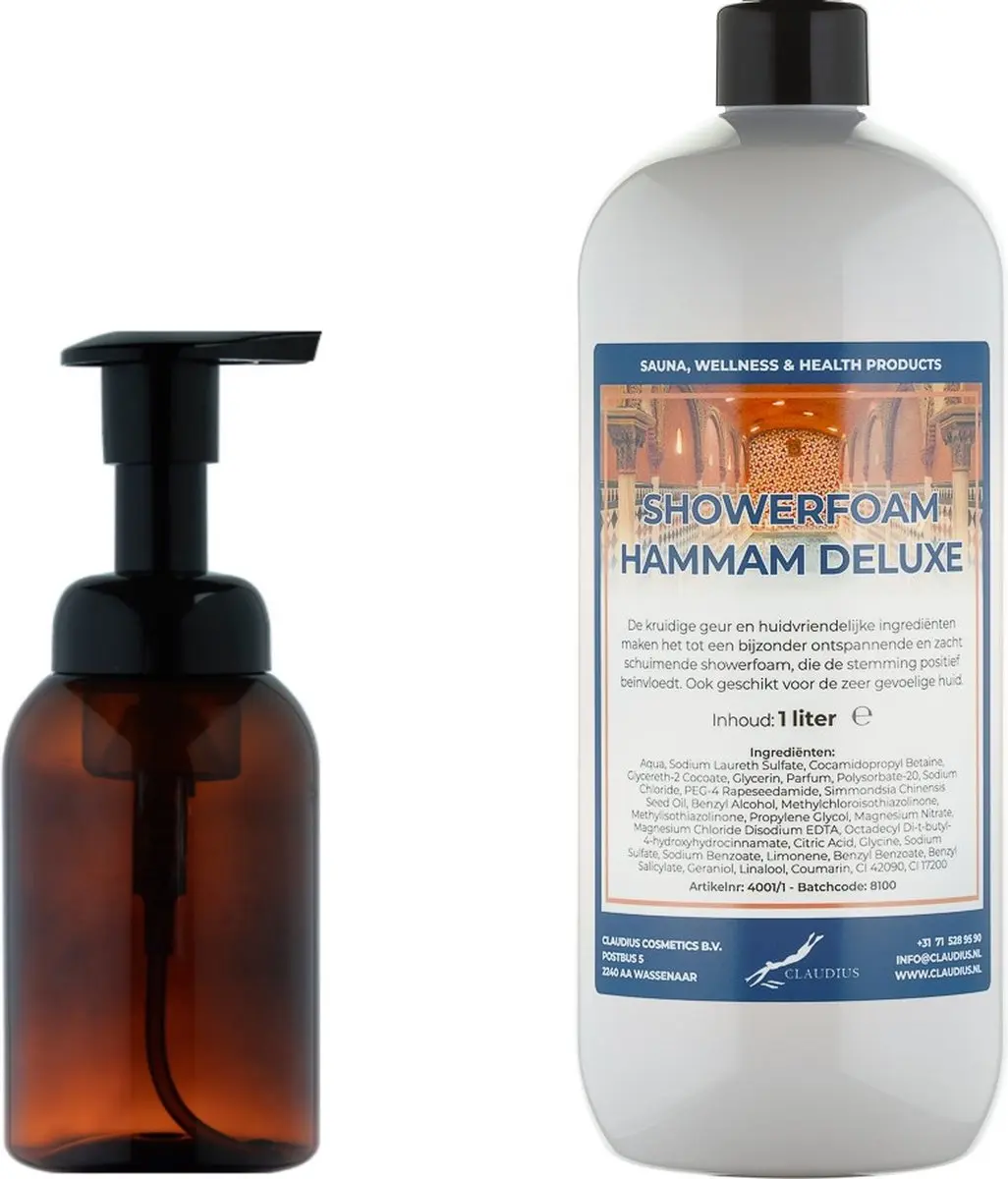 Splashbox Cosmetics Foam Zeepdispenser 300ml + 1L Hammam Deluxe Navulling