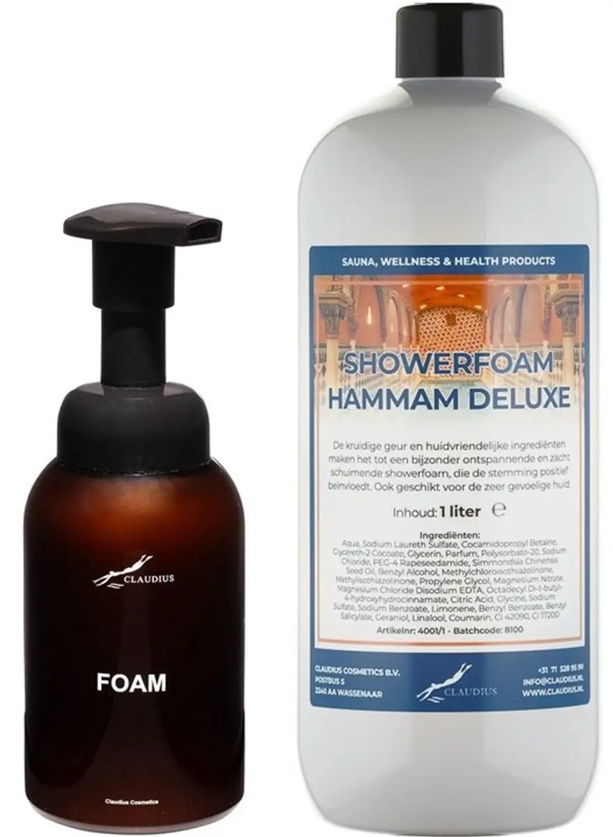 Splashbox Cosmetics Foam Zeepdispenser 300ml + 1L Hammam Deluxe Navulling