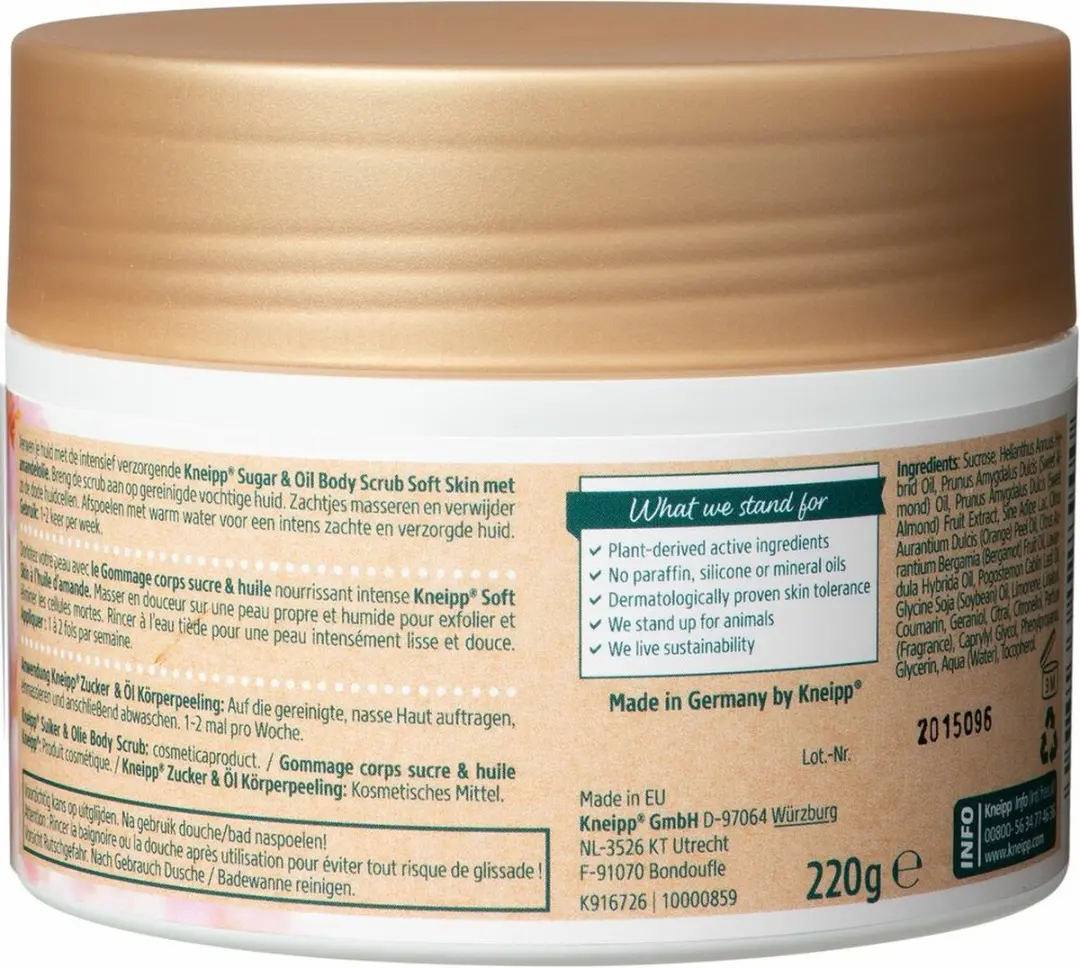 Kneipp Soft Skin Sugar Body Scrub Amandel - 200ml - 4 Stuks