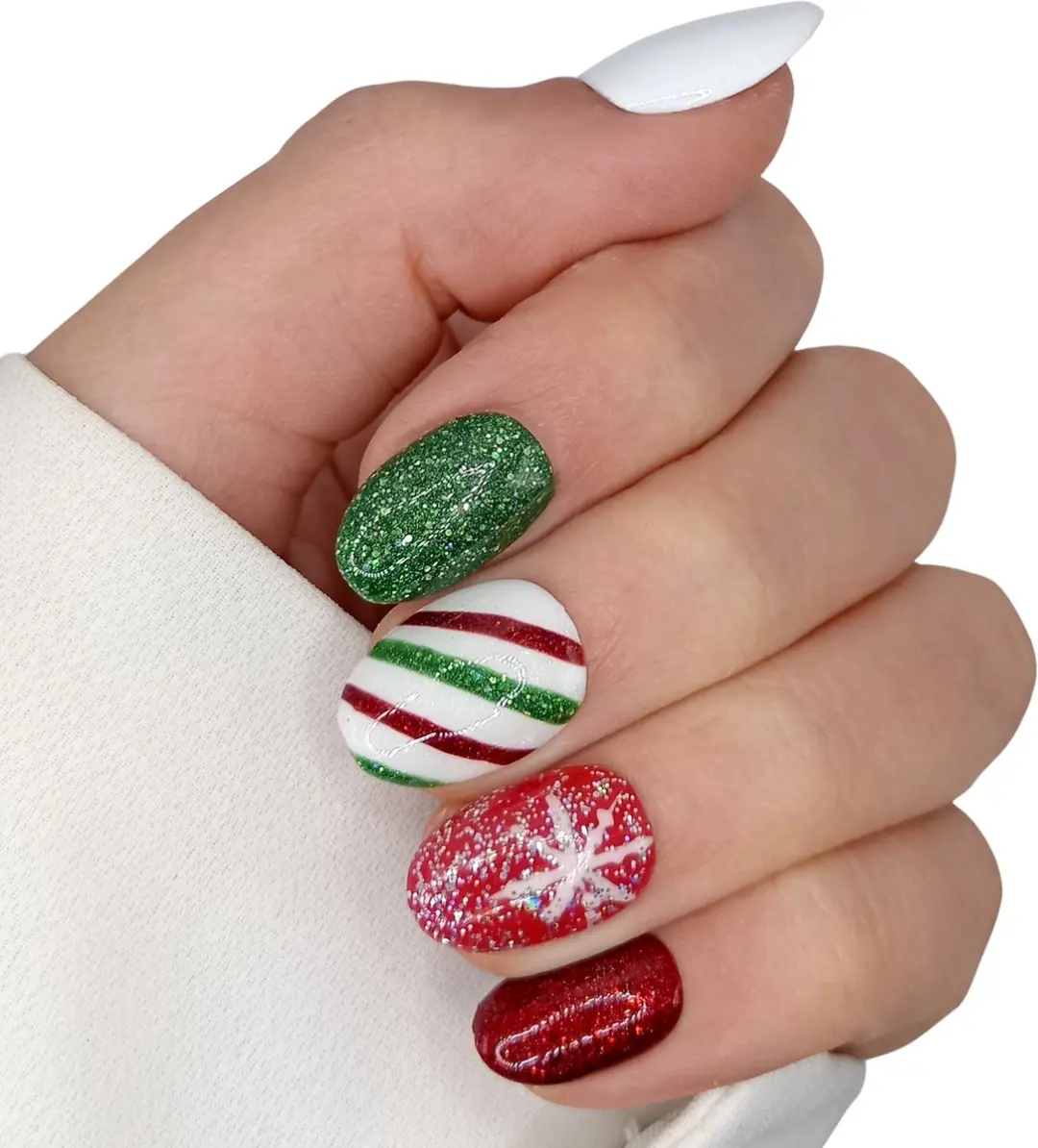 SD Press on Nails Kerst Plaknagels 20 Stuks