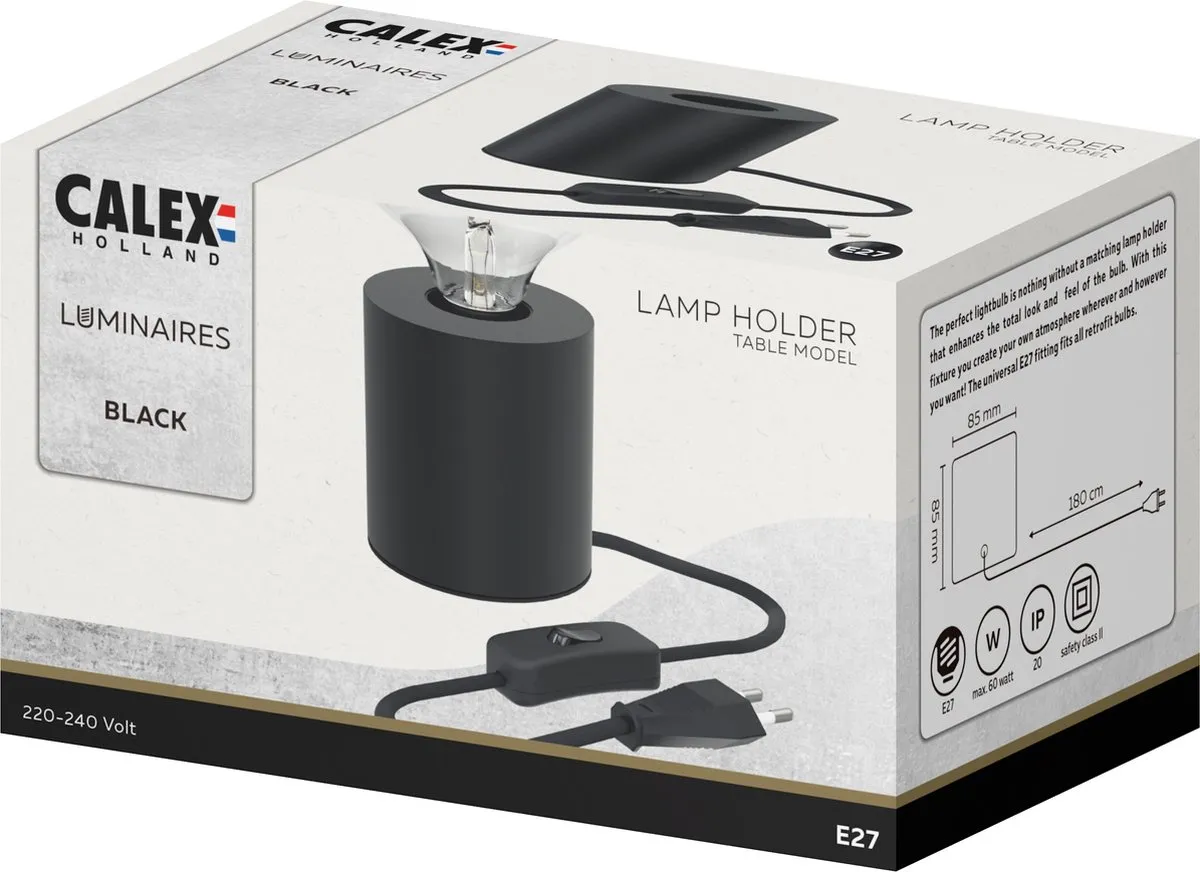 Calex Industrieel Tafellamp E27 - Zwart
