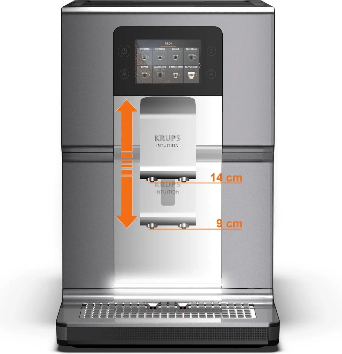 Krups Intuition EA875E Volautomatische Espressomachine - Grijs