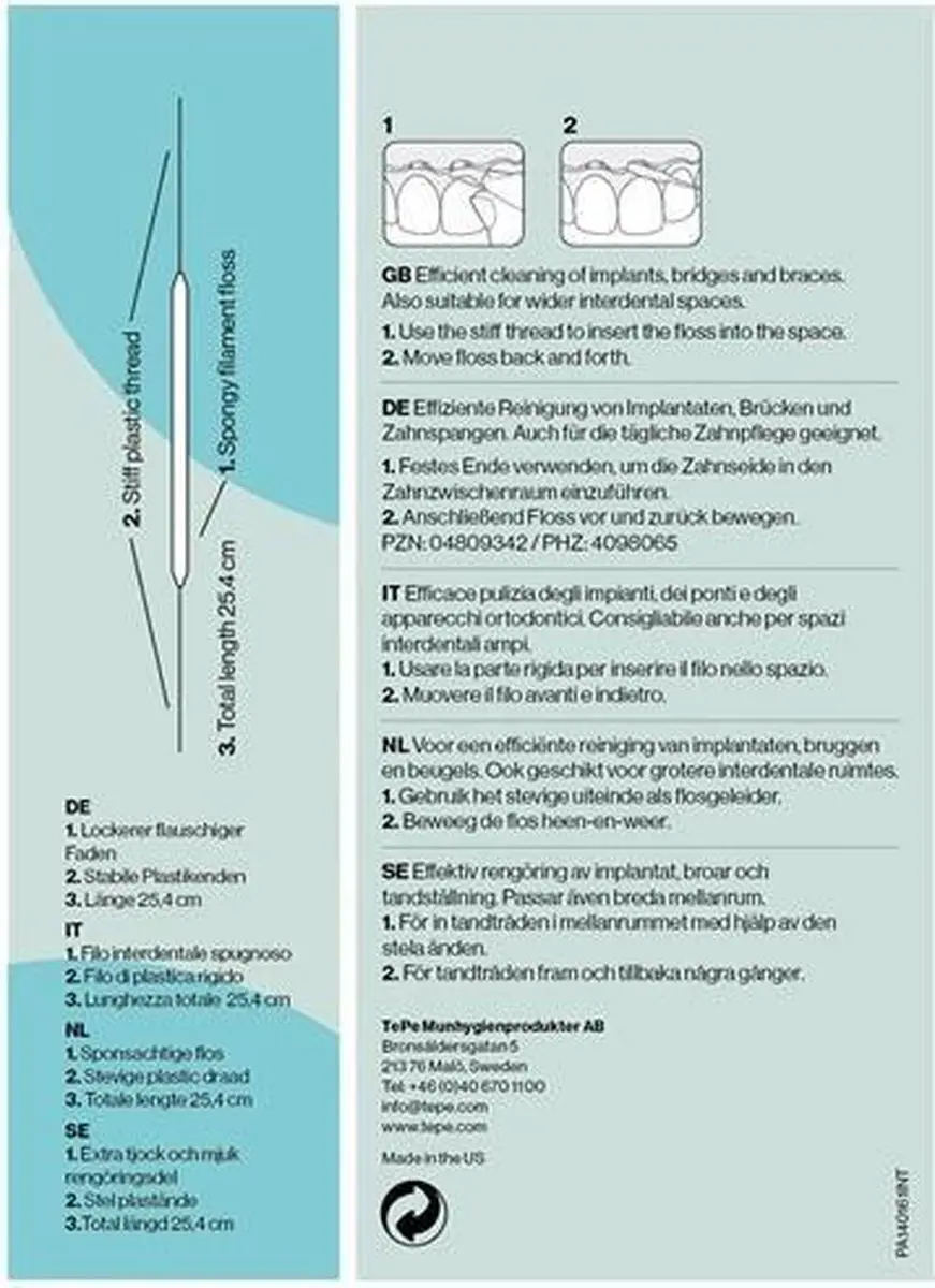 TePe Bridge & Implant Floss 30 Stuks - 10x