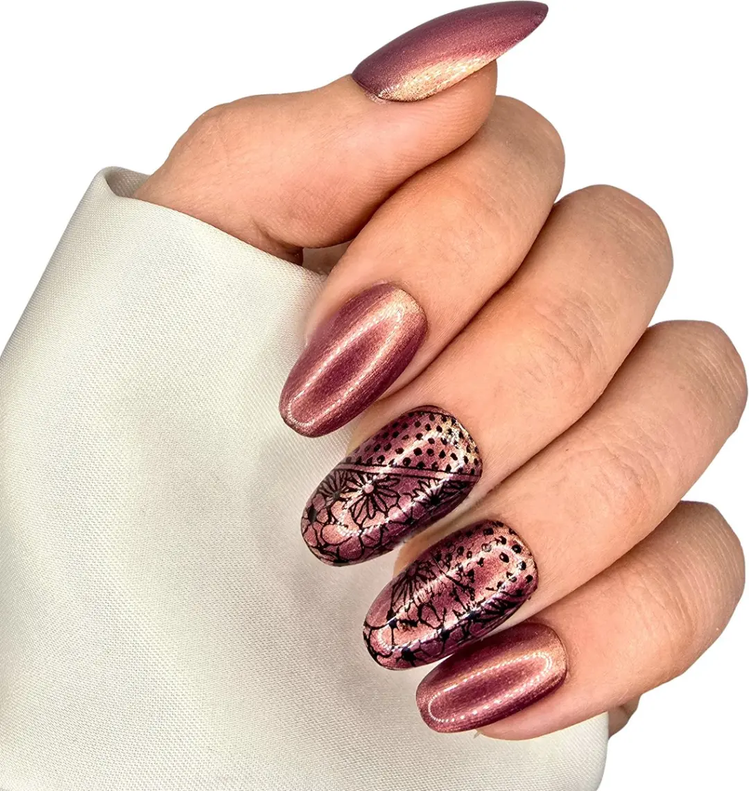 SD Press on Nails Aurora Pink Plaknagels