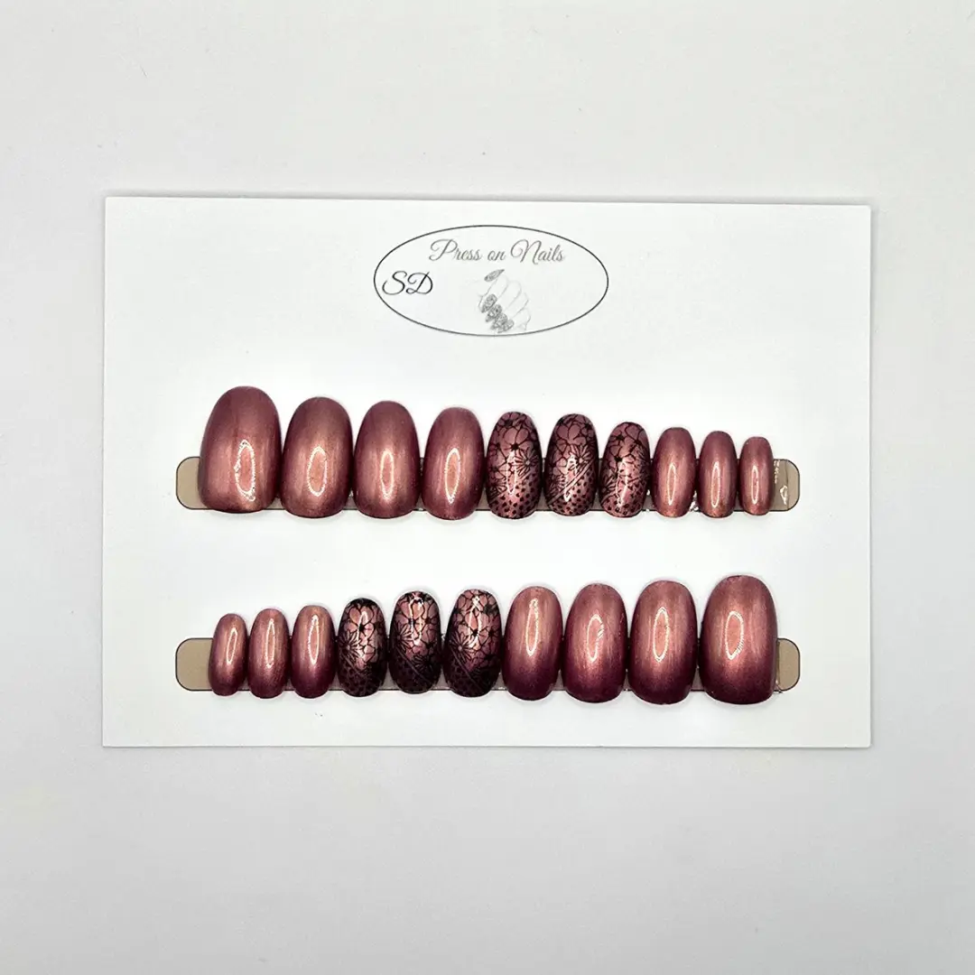 SD Press on Nails Aurora Pink Plaknagels - Medium - 20 Stuks - afbeelding 6 van 6