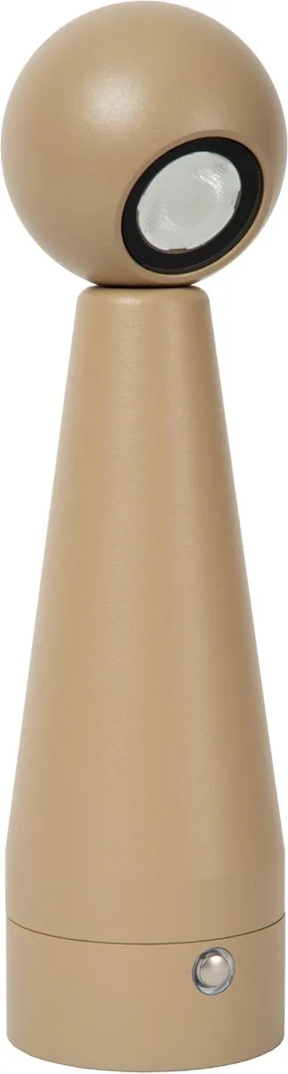 Lucide IPSOS - Oplaadbare Tafellamp - Accu/Batterij - LED Dimbaar - 1x3W 2700K - Taupe