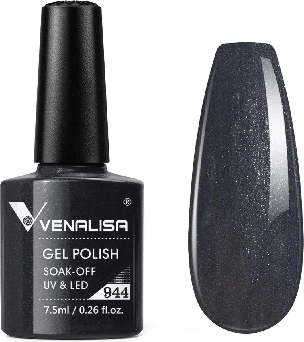 Venalisa UV Gellak Metallic Zwart