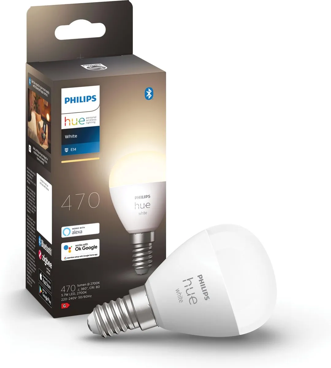 Philips Hue Starterpakket E14 - 2 Warmwitte Kogellampen - Met Bridge