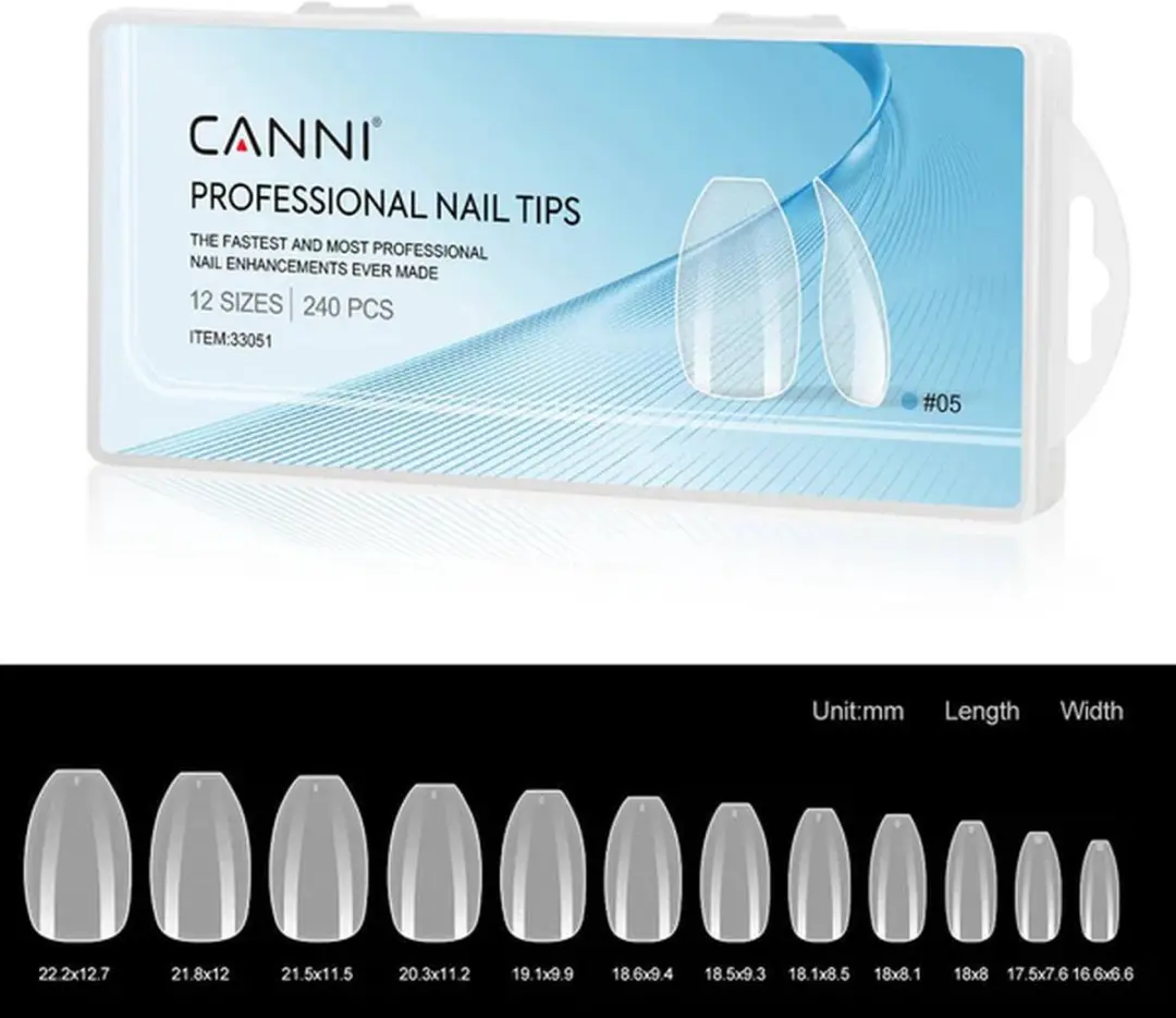Canni Nageltips Mat Kort Coffin