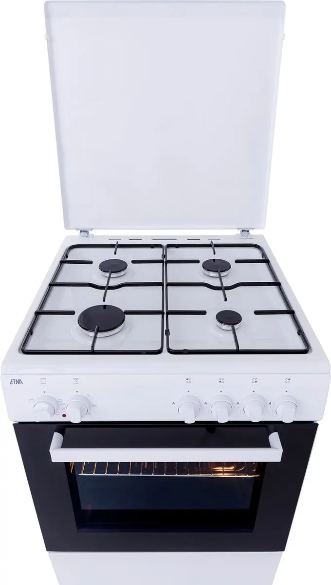 Etna FGV160WIT Gasfornuis 60cm - 4 Zones - 72L - Wit