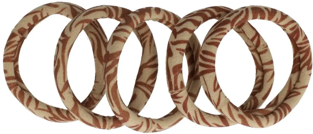 Haarsoires Haarelastieken Basic - Beige Bruin - 5 Stuks