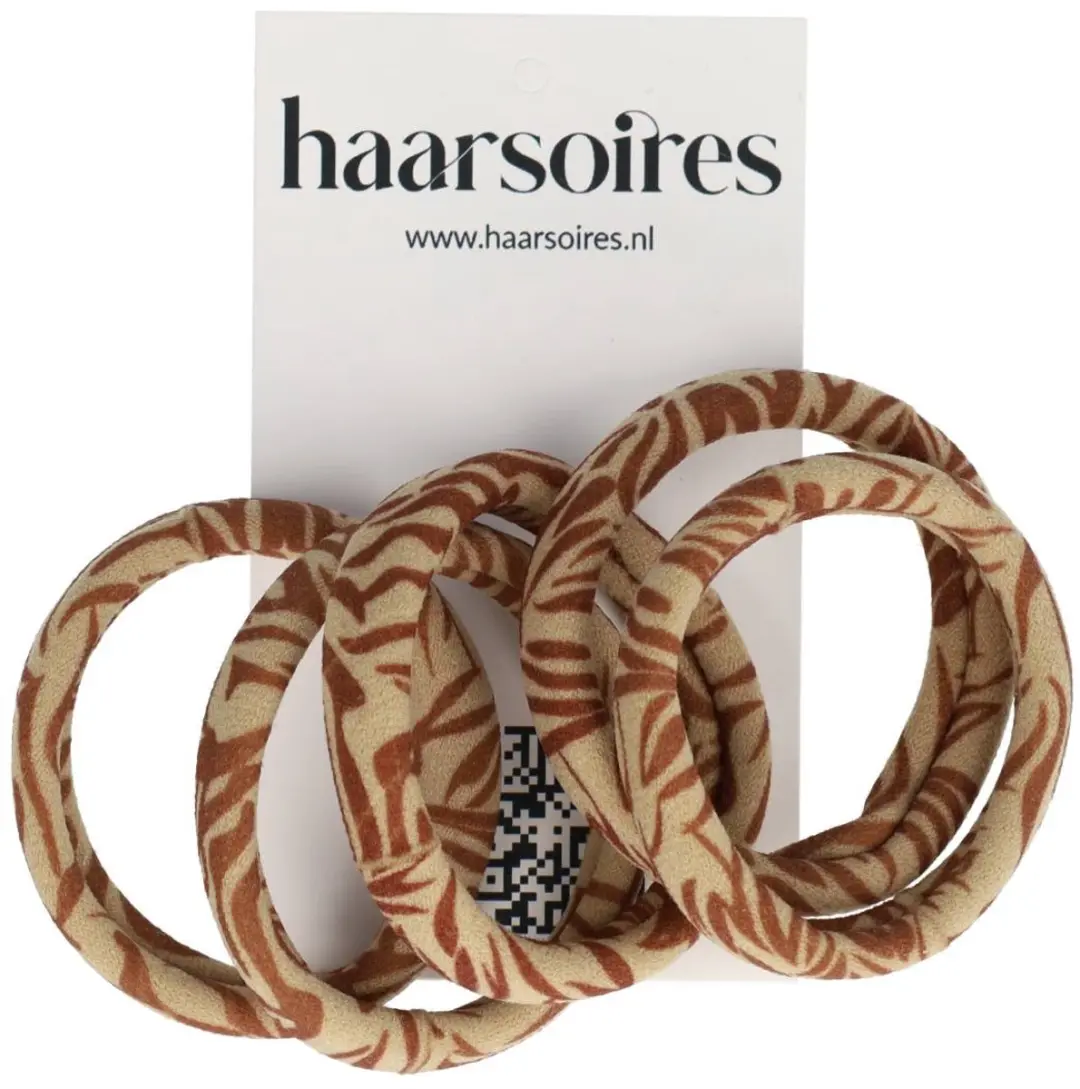 Haarsoires Haarelastieken Basic - Beige Bruin - 5 Stuks
