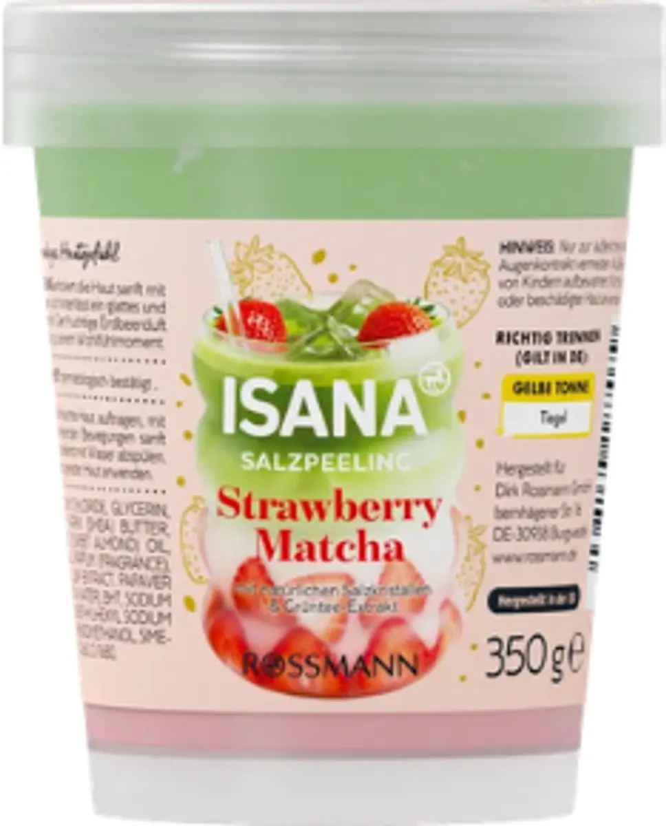 Isana Strawberry Matcha Zoutpeeling 350g