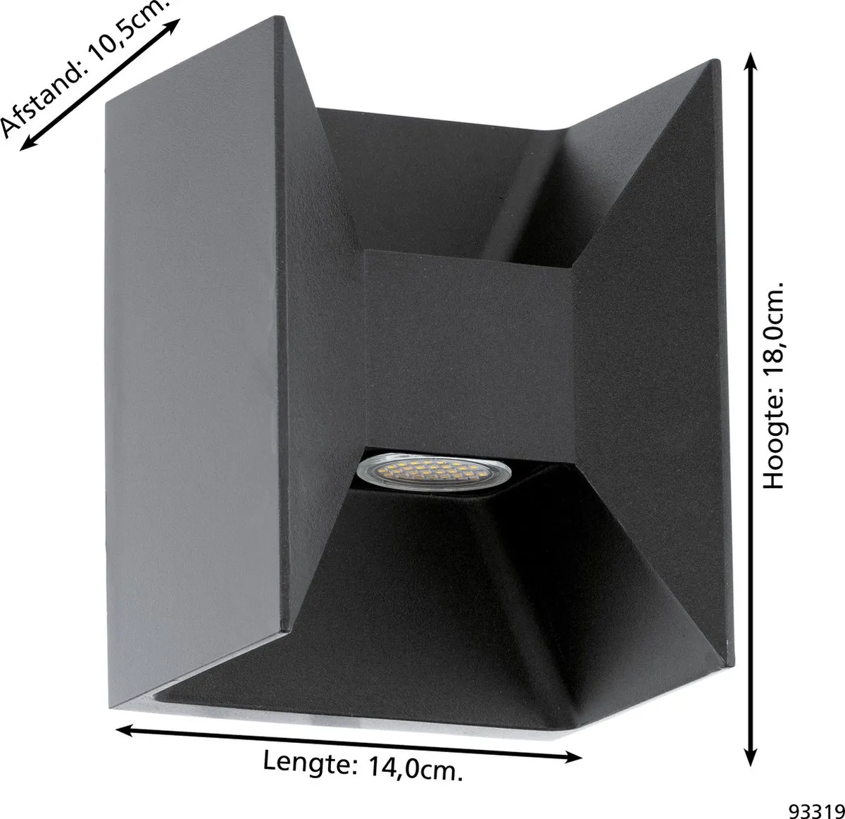 Eglo Morino Wandlamp LED 18cm - Antraciet - afbeelding 6 van 6