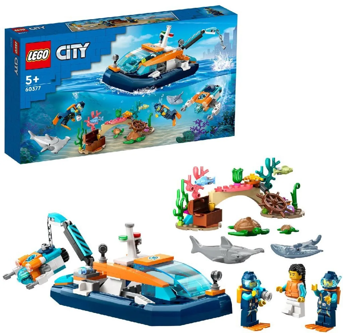 LEGO City Verkenningsduikboot 60377 - 182 Stukken - 3 Minifiguren