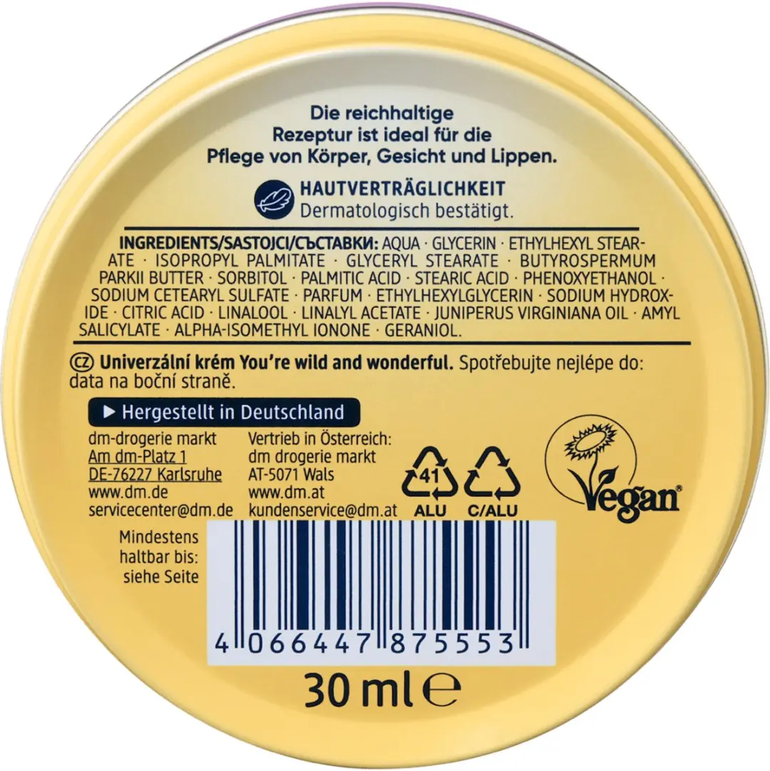 Balea Verzorgende Crème You’re Wild And Wonderfull 30ml