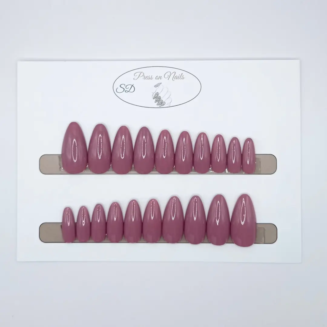 SD Press on Nails B-76 Nude Paars Plaknagels - 20 Stuks