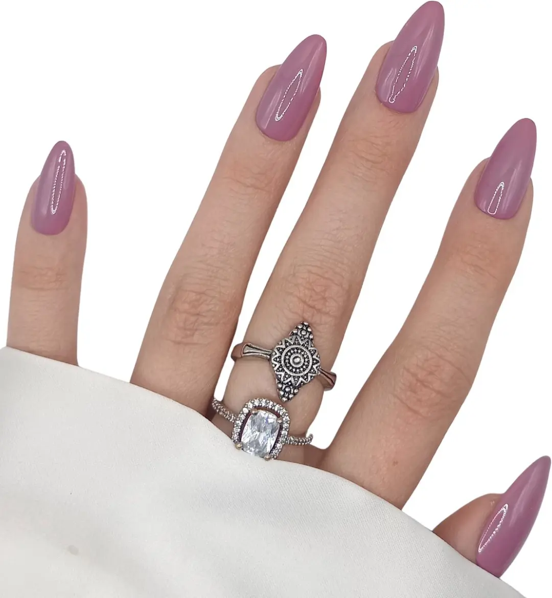 SD Press on Nails B-76 Nude Paars Plaknagels - 20 Stuks