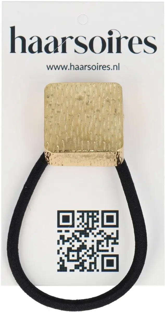 Haarsoires Cuff Haarelastiek 2cm - Zwart/Goud