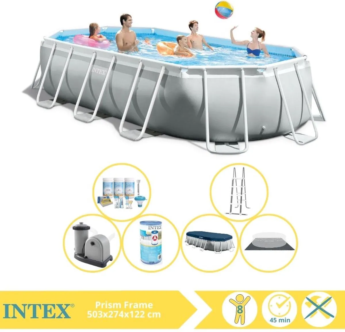 Intex Prism Frame 26796GN Opzetzwembad 503x274x122cm