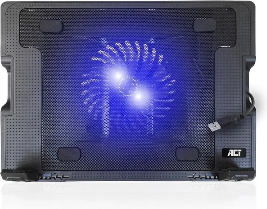 ACT AC8110 Laptopstandaard met ventilator - 13-17.3" - 5 standen - 2-poorts hub