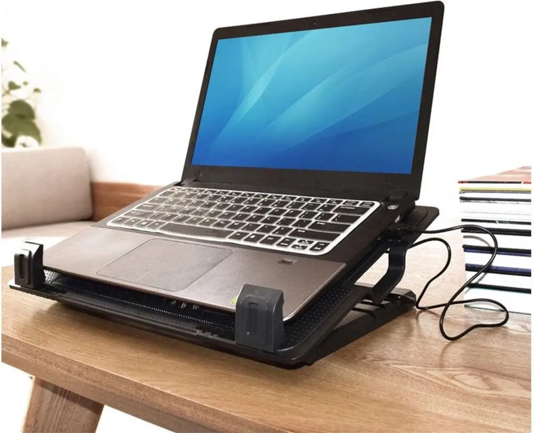 ACT AC8110 Laptopstandaard met ventilator - 13-17.3" - 5 standen - 2-poorts hub - afbeelding 6 van 6