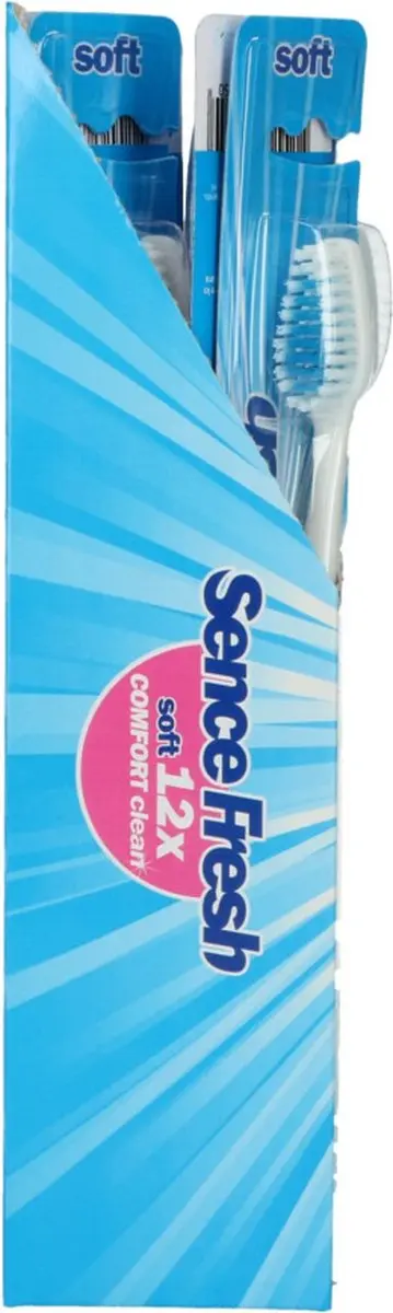 Sence Tandenborstels Fresh Soft Comfort - 12 Stuks - Blauw/Wit