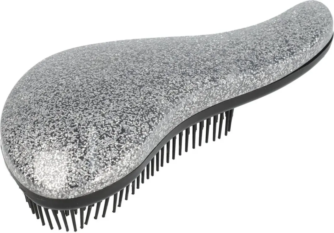 Haarsoires Haarkam Borstel 19cm - Anti-klit Glitter Zilver