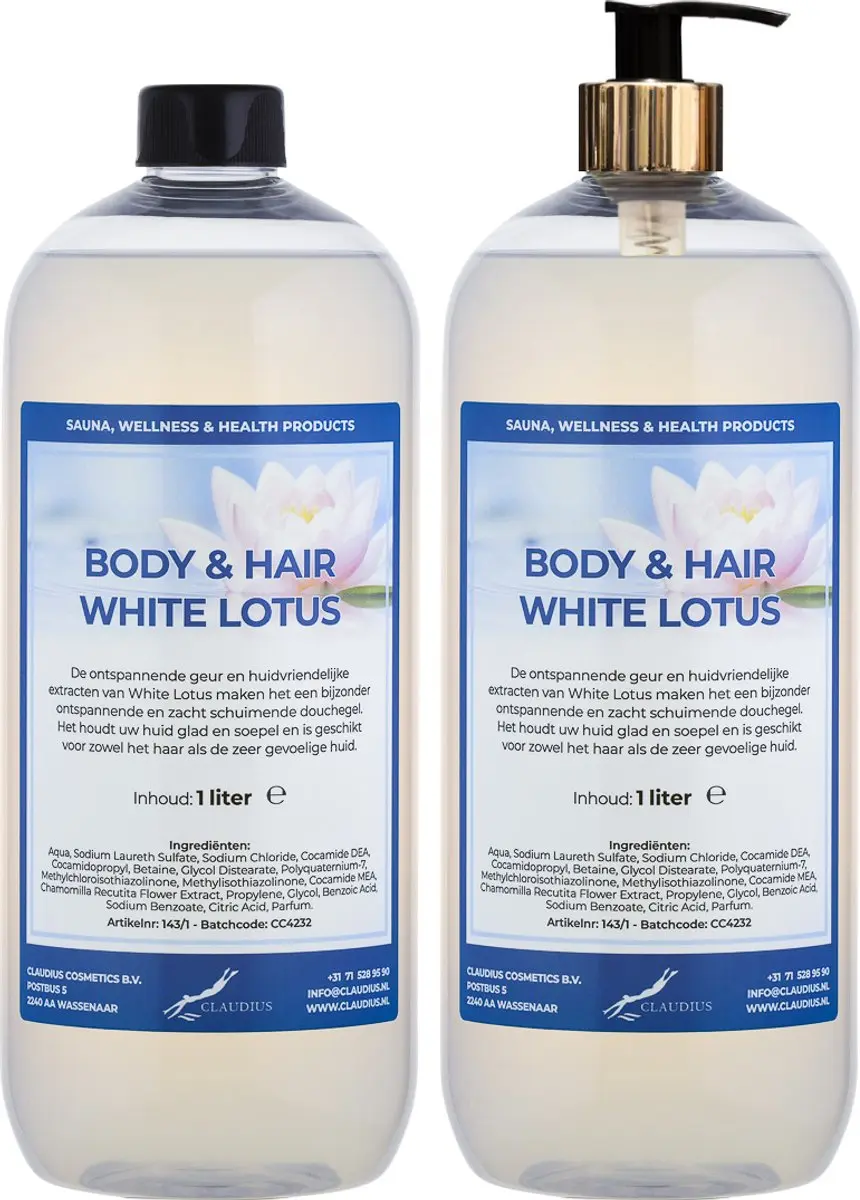 Splashbox Cosmetics Body & Hair White Lotus 2 Liter - Set van 2